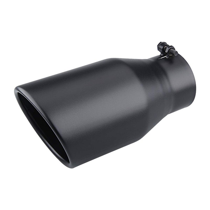 LCGP 4" inlet Diesle Exhaust Tip, 6" outlet, 12" Long Truck Tailtip, Rolled Angel Design, Polished Finished - Image 3